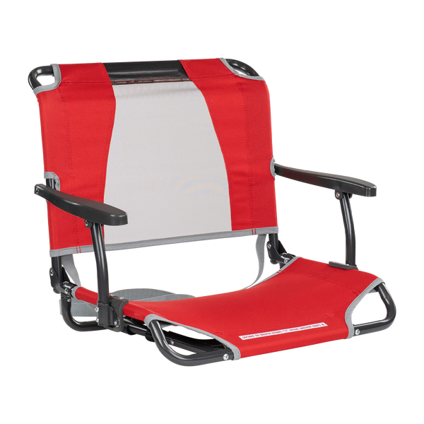 Compact Cushion Big Comfort Stadium Chair with Armrests - Choice 465 - Bleacher-Friendly Stadium Chair with Back Support - Red