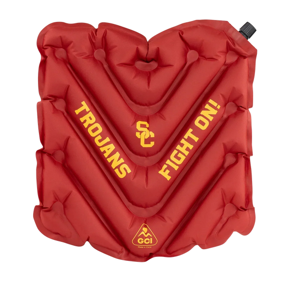 Secure-Hook College V Seat Inflatable Stadium Cushion - USC Trojans - Choice 523 - Bleacher-Friendly Stadium Chair with Back Support - Default Title
