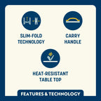 Heavy-Duty Grilling Slim-Fold Table XL - Choice 651 - Master Outdoor Kitchen Station for Tailgating & BBQ Detail