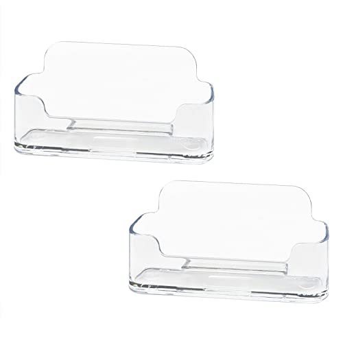 Classic HSYMQ Acrylic Business Card Holder for Desk, Clear Plastic Business