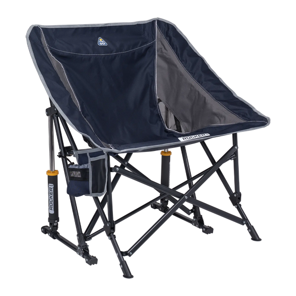 Patented Spring-Action Pod Rocker - Choice 933 - Freestyle Rocker Portable Outdoor Folding Chair - Indigo