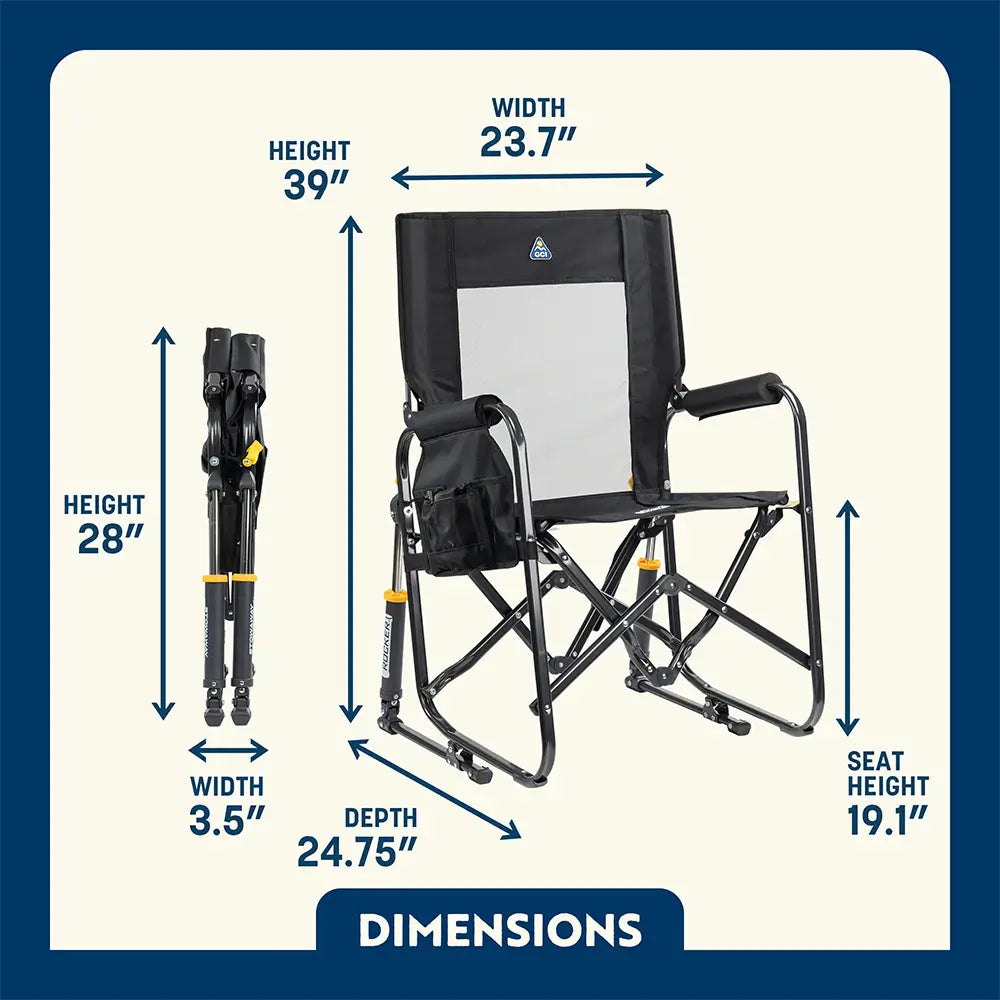 Smooth Motion Stowaway Rocker - Choice 794 - Freestyle Rocker Portable Outdoor Folding Chair Detail