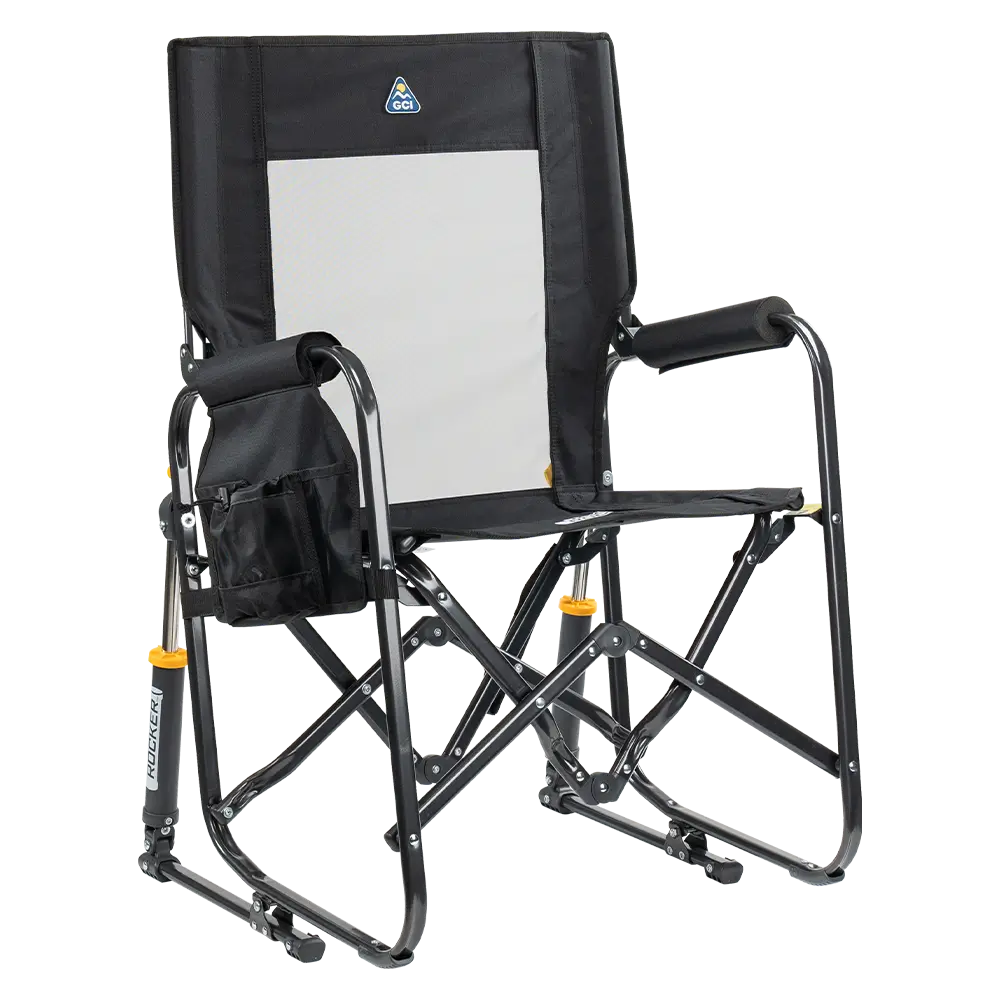 Smooth Motion Stowaway Rocker - Choice 794 - Freestyle Rocker Portable Outdoor Folding Chair - Black