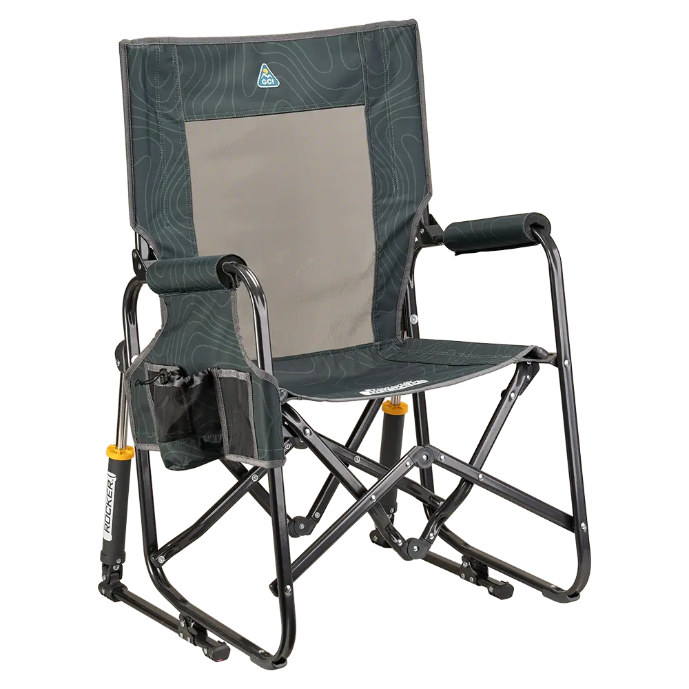 Smooth Motion Stowaway Rocker - Choice 794 - Freestyle Rocker Portable Outdoor Folding Chair - Hunter Topo