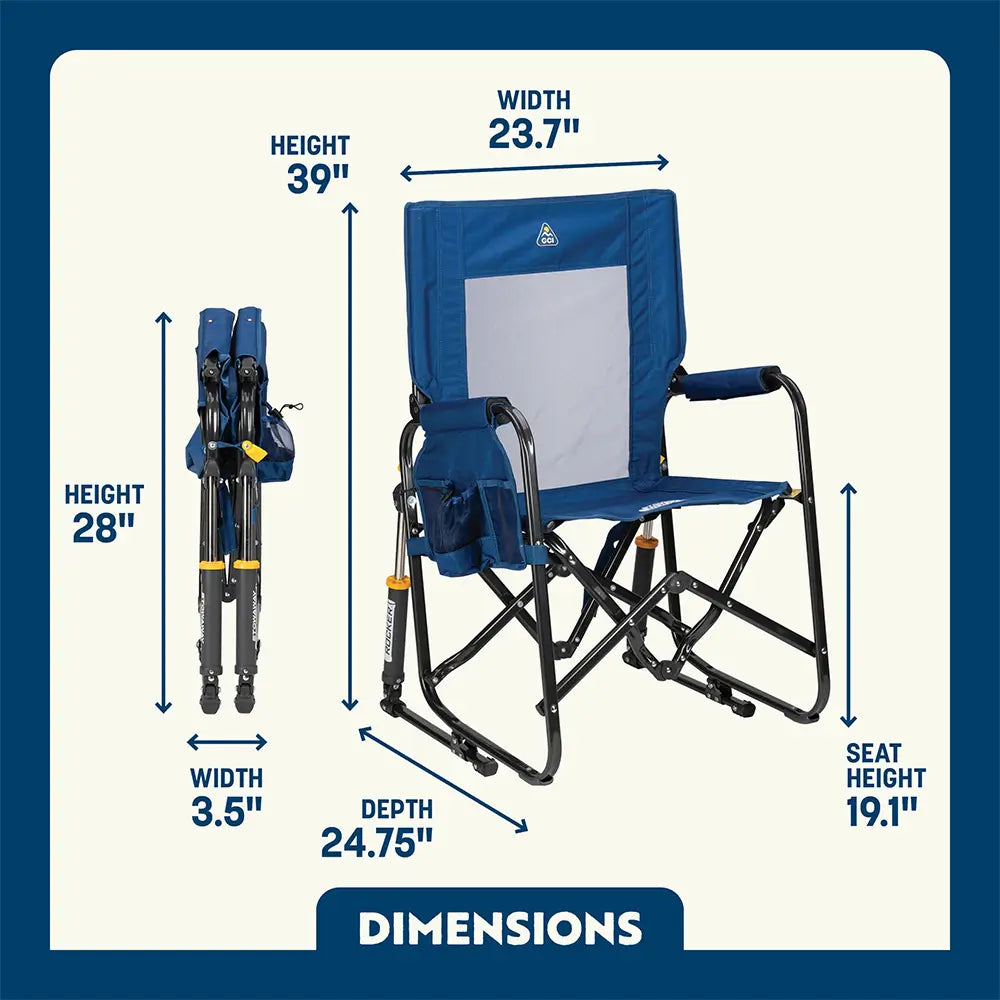 Smooth Motion Stowaway Rocker - Choice 794 - Freestyle Rocker Portable Outdoor Folding Chair Detail