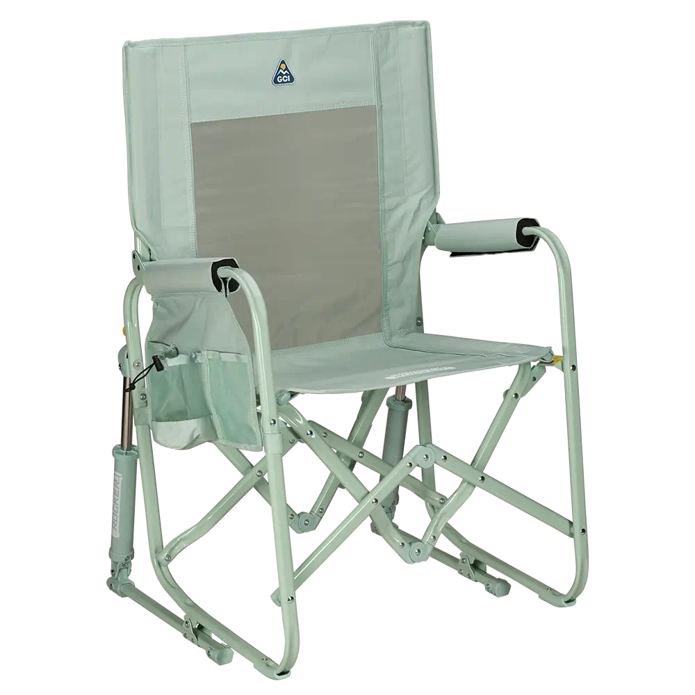 Smooth Motion Stowaway Rocker - Choice 794 - Freestyle Rocker Portable Outdoor Folding Chair - Pastel Green