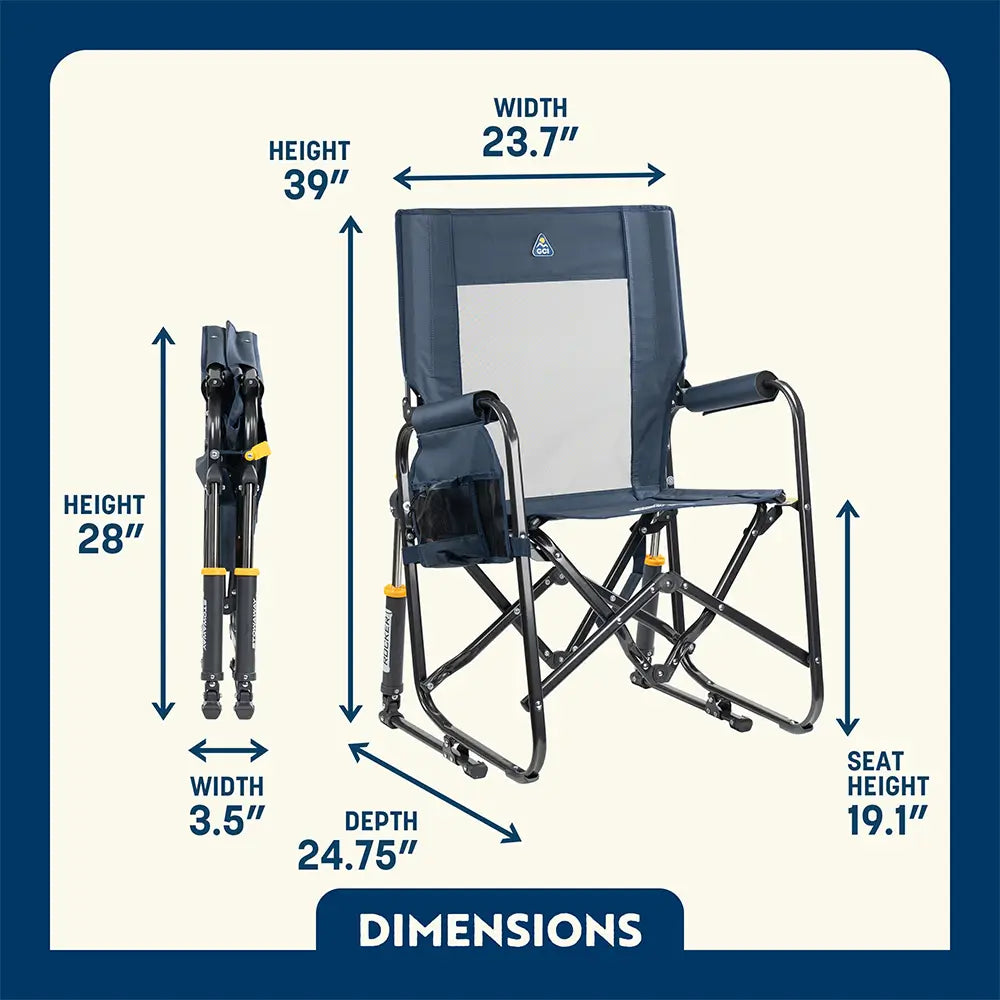 Smooth Motion Stowaway Rocker - Choice 794 - Freestyle Rocker Portable Outdoor Folding Chair Detail