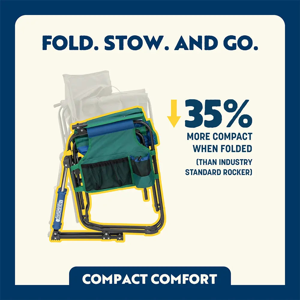 Smooth Motion Stowaway Rocker - Choice 794 - Freestyle Rocker Portable Outdoor Folding Chair Detail