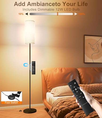 Eco-Friendly luckystyle Dimmable Floor Standing Tall Lamp, 12W Led Set