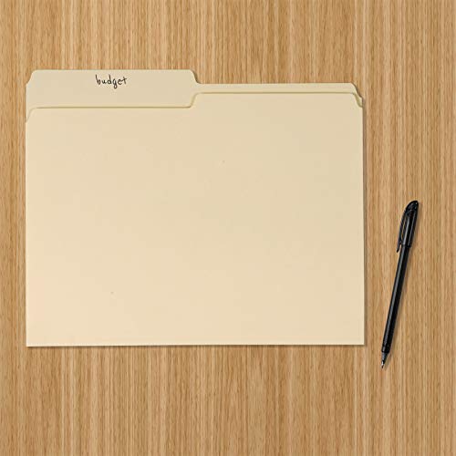 Minimalist Basics Manila File Folders, Letter Size, 1/2 Tab in Set