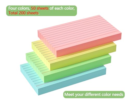 Minimalist Colored Index Cards 3x5, 200 Pack, 180gsm Heavy Kit
