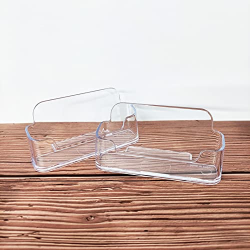 Classic HSYMQ Acrylic Business Card Holder for Desk, Clear Plastic Business