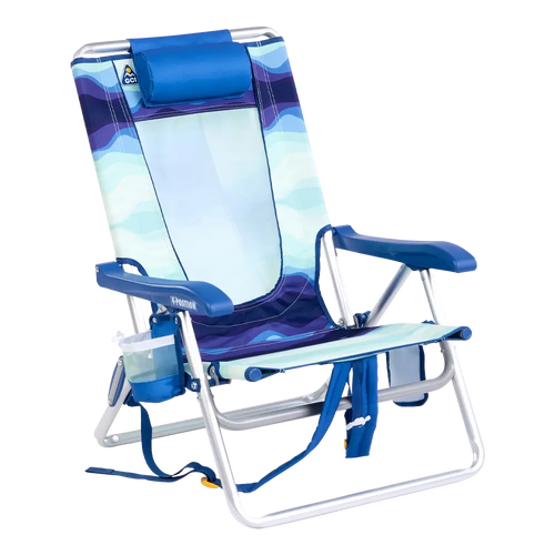Backpack Travel Backpack Beach Chair - Choice 709 - Multi-Position Outdoor Beach Chair with Pillow - Wave