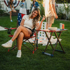 Heavy-Duty Freestyle Comfort Pro Rocker - USA Anniversary Deluxe - Choice 424 - RoadTrip Rocker Smooth Motion Camp Chair Detail
