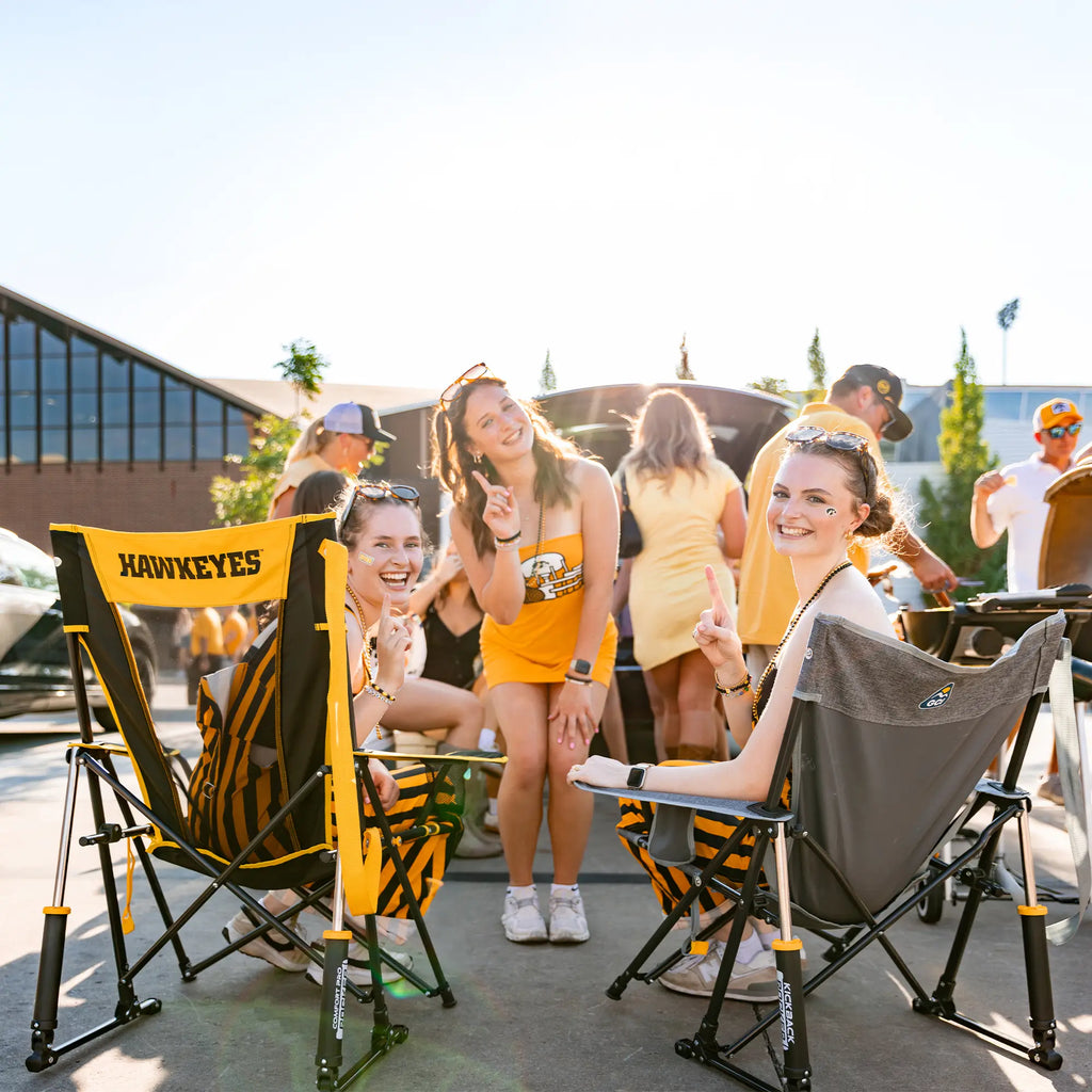 Smooth Motion College Comfort Pro Rocker - Iowa Hawkeyes - Choice 249 - Freestyle Rocker Portable Outdoor Folding Chair Detail