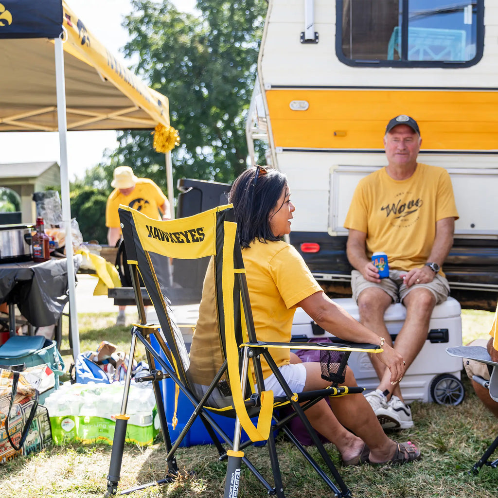 Smooth Motion College Comfort Pro Rocker - Iowa Hawkeyes - Choice 249 - Freestyle Rocker Portable Outdoor Folding Chair Detail