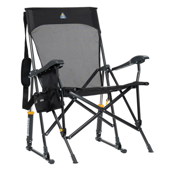 Heavy-Duty Freestyle BreezeRocker - Choice 504 - Heavy-Duty Kickback Rocker with Beverage Holder - Black