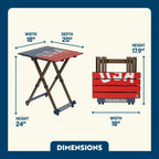 Portable Staging Compact Camp Table 20 - USA Anniversary Deluxe - Choice 757 - Slim-Fold Outdoor Cook Station with Storage Shelves Detail