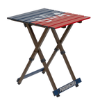 Portable Staging Compact Camp Table 20 - USA Anniversary Deluxe - Choice 757 - Slim-Fold Outdoor Cook Station with Storage Shelves - Default Title