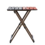Portable Staging Compact Camp Table 20 - USA Anniversary Deluxe - Choice 757 - Slim-Fold Outdoor Cook Station with Storage Shelves Detail