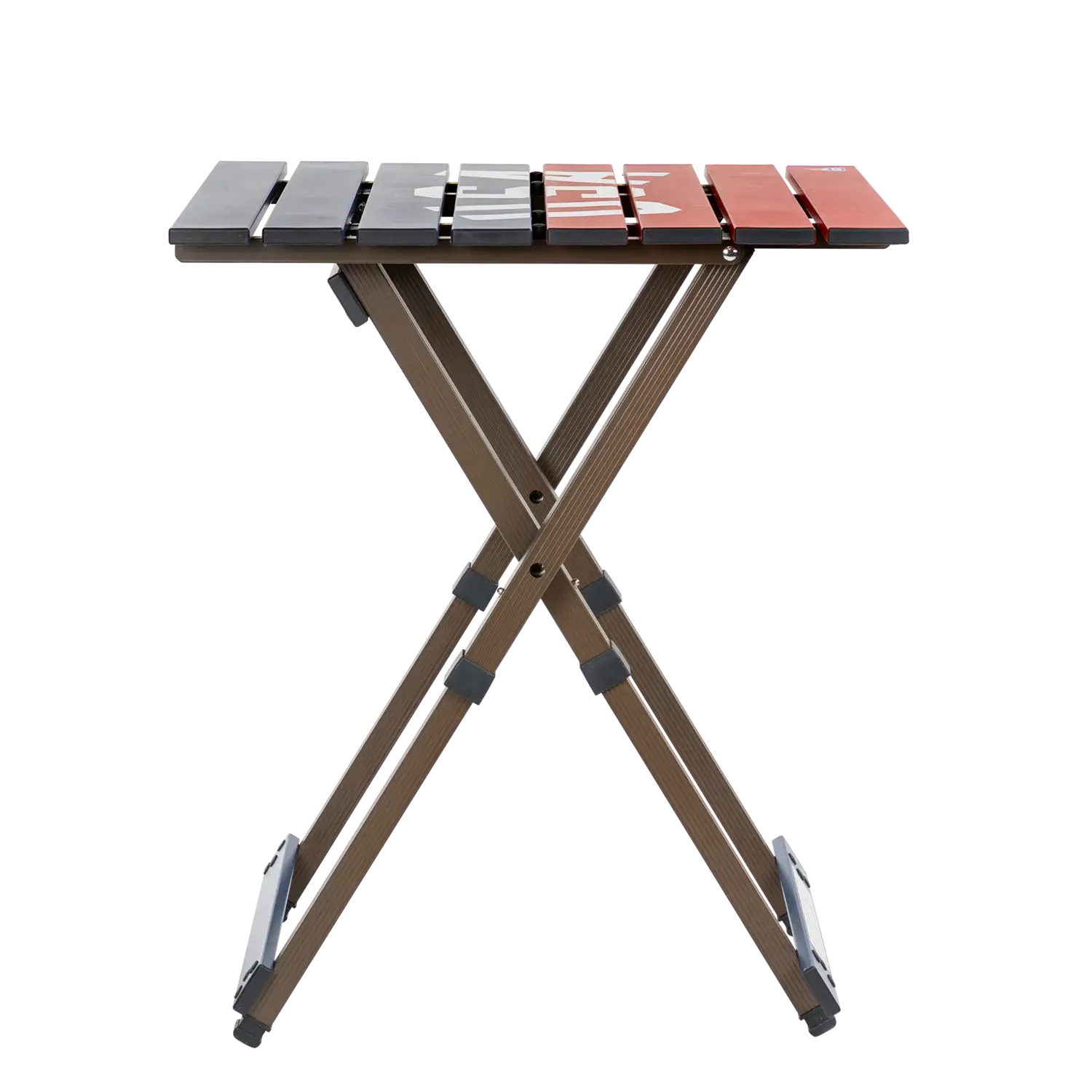 Portable Staging Compact Camp Table 20 - USA Anniversary Deluxe - Choice 757 - Slim-Fold Outdoor Cook Station with Storage Shelves Detail