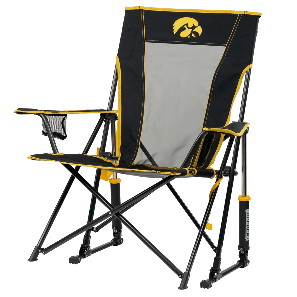 Smooth Motion College Comfort Pro Rocker - Iowa Hawkeyes - Choice 249 - Freestyle Rocker Portable Outdoor Folding Chair Detail