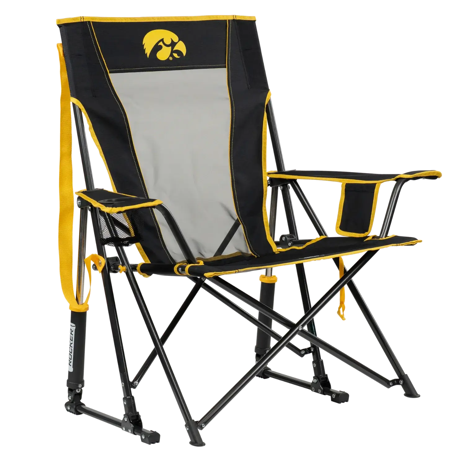 Smooth Motion College Comfort Pro Rocker - Iowa Hawkeyes - Choice 249 - Freestyle Rocker Portable Outdoor Folding Chair - Default Title