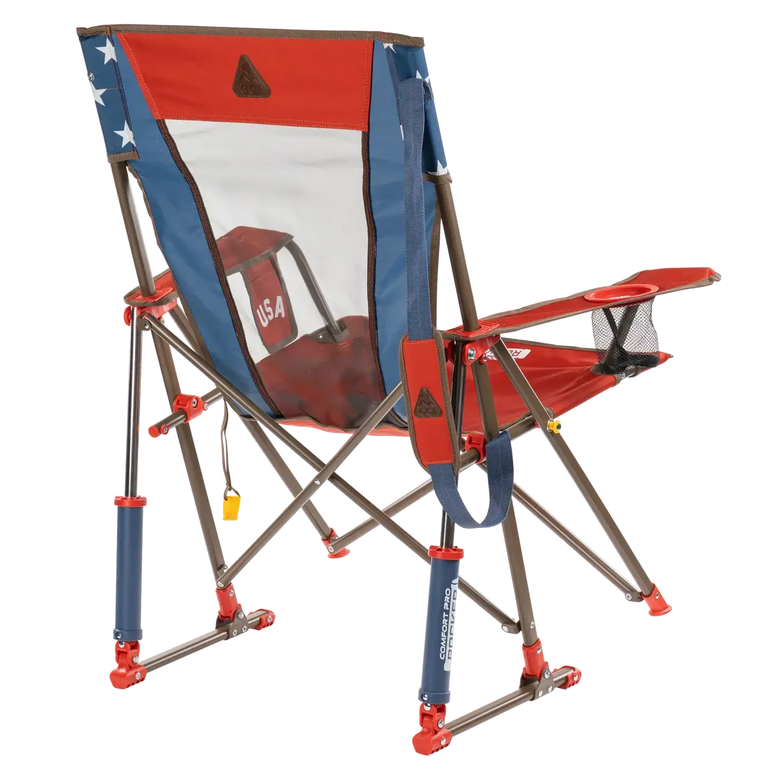 Heavy-Duty Freestyle Comfort Pro Rocker - USA Anniversary Deluxe - Choice 424 - RoadTrip Rocker Smooth Motion Camp Chair Detail