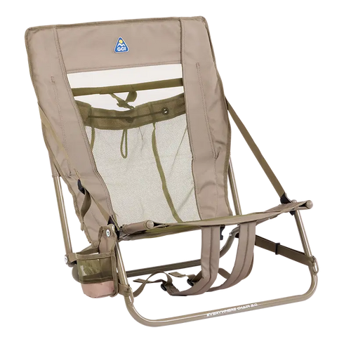 Backpack Travel Everywhere Chair 2 - Choice 656 - Portable Heavy-Duty Low Boy Chair for Ocean Side - Aged Fatigue