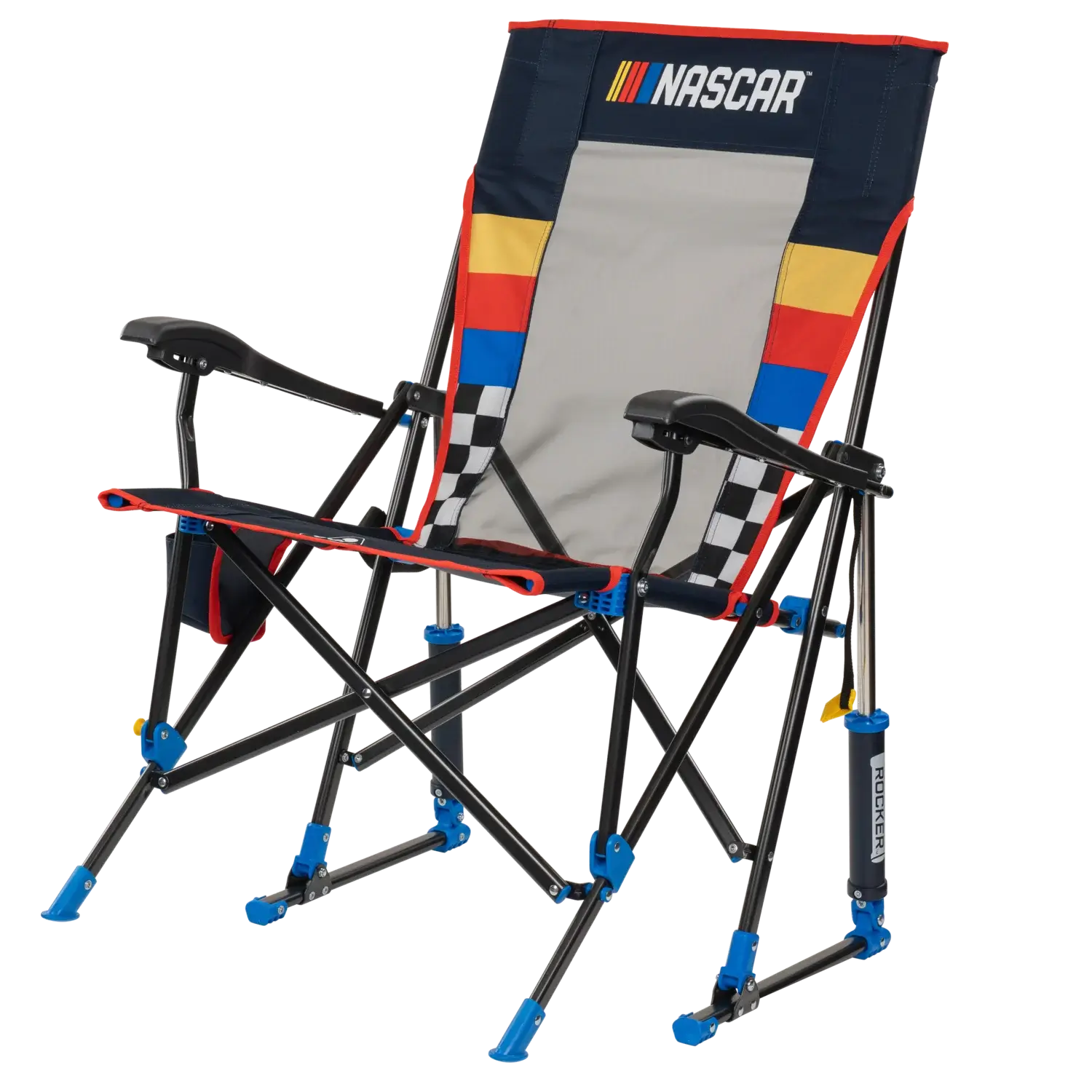 Heavy-Duty Freestyle RoadTrip Rocker - NASCAR For Him - Choice 453 - Heavy-Duty Kickback Rocker with Beverage Holder Detail