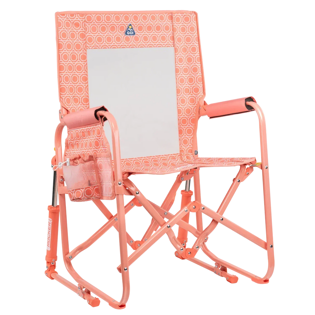 Smooth Motion Stowaway Rocker - Choice 794 - Freestyle Rocker Portable Outdoor Folding Chair - Coral Mosaic