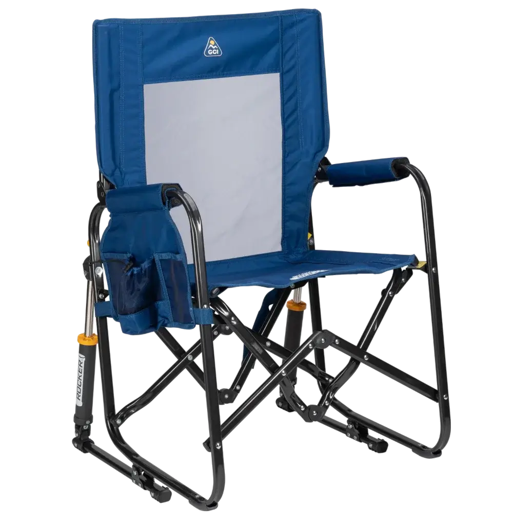 Smooth Motion Stowaway Rocker - Choice 794 - Freestyle Rocker Portable Outdoor Folding Chair - Soft Navy